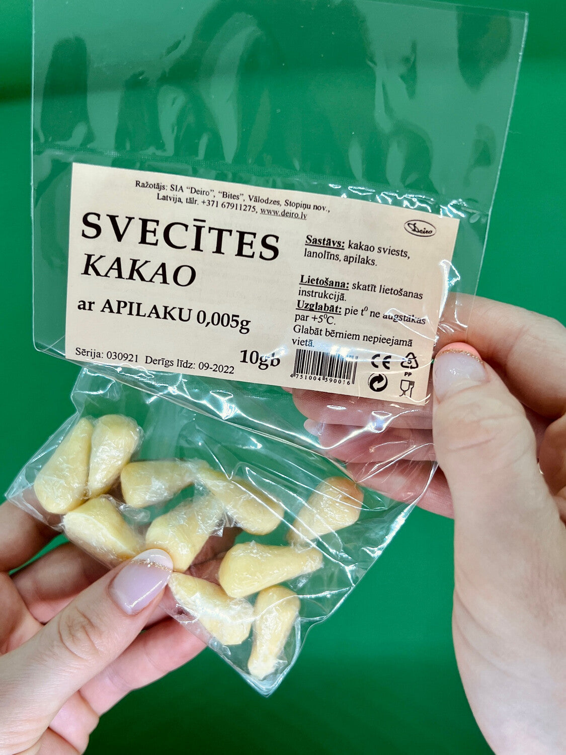 Kakao sviesta svecītes ar apilaku 0.005g 10gb